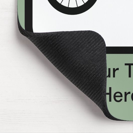 カスタマイズ可能な山のバイクもしくは自転車に乗る人ロゴ マウスパッド (コーナー)