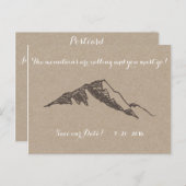 カスタマイズ可能な山の日付の保存 案内ポストカード (正面/裏面)