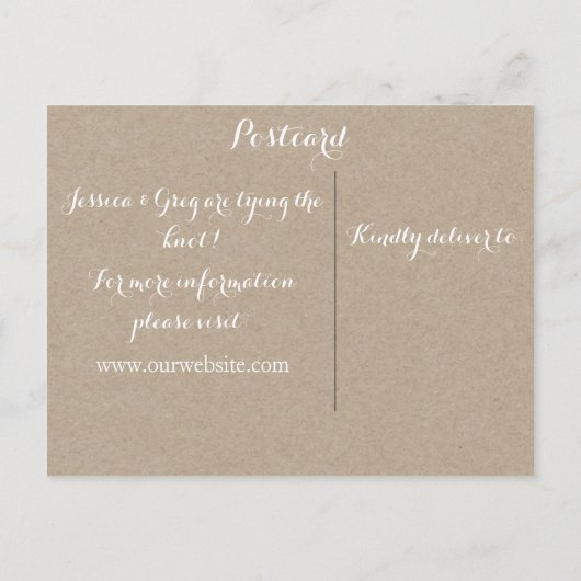 カスタマイズ可能な山の日付の保存 案内ポストカード (裏面)