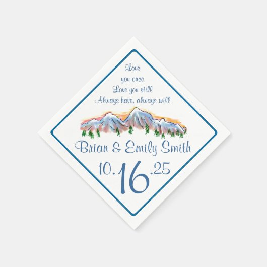 カスタマイズ可能な山頂芸術的紙ナプキン スタンダードカクテルナプキン (角)