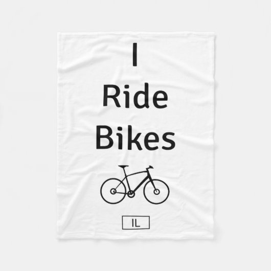 カスタマイズ可能な州略称 自転車に乗る Tシャツ T T S フリースブランケット (正面)