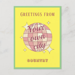 カスタマイズ可能な市名が黄色のポストカード ポストカード