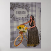 カスタマイズ可能な市名自転車アート – ヴィンテージスタイル ポスター (正面)