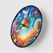 カスタマイズ可能な平和的なサンライズドーブ抽象芸術 ラウンド壁時計 (傾斜)