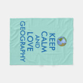 カスタマイズ可能な平静および愛地理学を保って下さい フリースブランケット (正面(横))