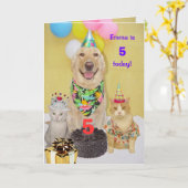 カスタマイズ可能な年齢の子どもの誕生日 カード (黄色い花)