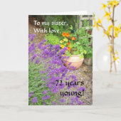 カスタマイズ可能な年齢別誕生日カード カード (黄色い花)