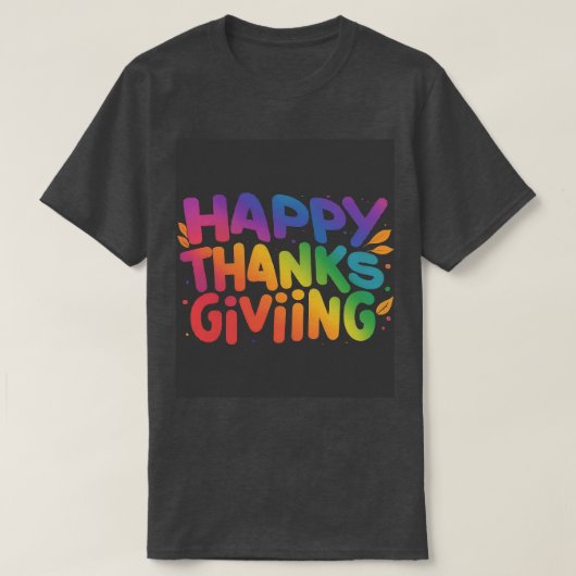カスタマイズ可能な幸せな感謝祭の日Tシャツ Tシャツ (デザイン正面)