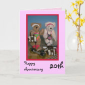 カスタマイズ可能な幸せな第20記念日 カード (黄色い花)