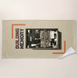 カスタマイズ可能な建物メモリギーク懸命ドライブNerdy ビーチタオル