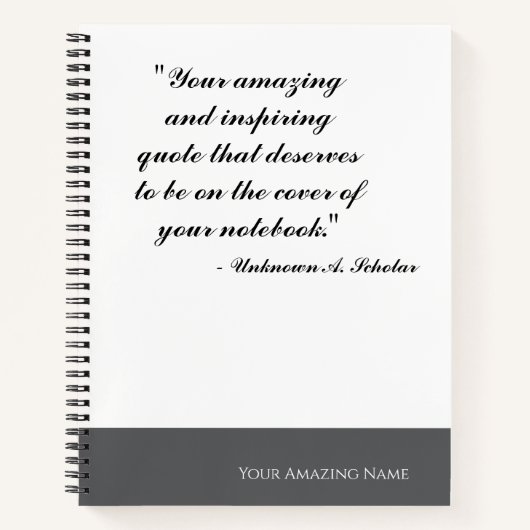 カスタマイズ可能な引用文スパイラルノートブック ノートブック (正面)