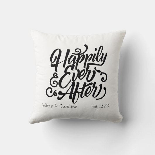 カスタマイズ可能な後ずっと幸せに クッション (裏面)