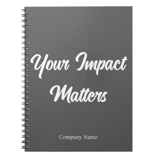 カスタマイズ可能な従業員感謝グッズ Your Impact Matters ノートブック (正面)