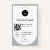 カスタマイズ可能な従業員ID バッジ (裏面)