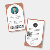 カスタマイズ可能な従業員ID バッジ (Front & Back)