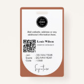 カスタマイズ可能な従業員ID バッジ (裏面)