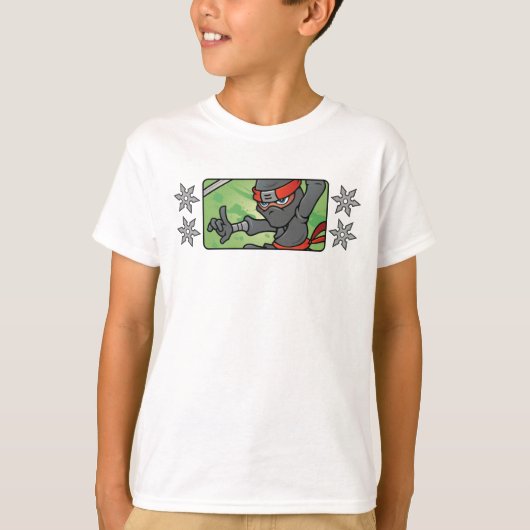 カスタマイズ可能な忍者と投球スターデザイン Tシャツ (正面)