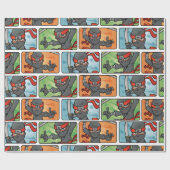 カスタマイズ可能な忍者のデザイン ラッピングペーパー (フラット)