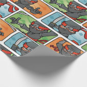 カスタマイズ可能な忍者のデザイン ラッピングペーパー (角)