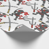 カスタマイズ可能な忍者パターン ラッピングペーパー (角)