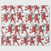 カスタマイズ可能な忍者パターン ラッピングペーパー (フラット)