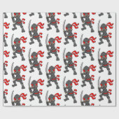 カスタマイズ可能な忍者パターン ラッピングペーパー (フラット)