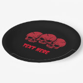 カスタマイズ可能な怖いハロウィーンスカル紙プレート ペーパープレート (アングル)