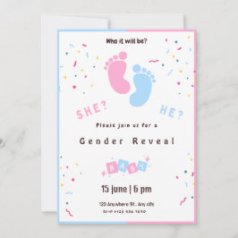 カスタマイズ可能な性別の表示招待状 招待状