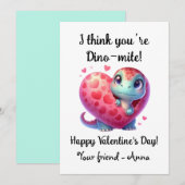 カスタマイズ可能な恐竜が大好きなバレンタインデーカード シーズンカード (正面/裏面)