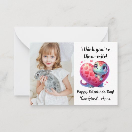 カスタマイズ可能な恐竜が最高のバレンタインデーの教室 ノートカード (正面)