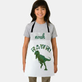 カスタマイズ可能な恐竜のユースシェフパーソナライズされたキッズ エプロン (インサイチュ)