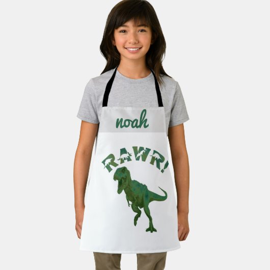 カスタマイズ可能な恐竜のユースシェフパーソナライズされたキッズ エプロン (インサイチュ)