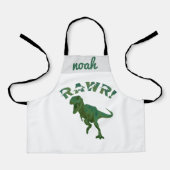 カスタマイズ可能な恐竜のユースシェフパーソナライズされたキッズ エプロン (正面)