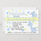 カスタマイズ可能な恐竜の男の赤ちゃんのシャワーの招待状 招待状 (正面)