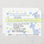 カスタマイズ可能な恐竜の男の赤ちゃんのシャワーの招待状 招待状 (正面/裏面)