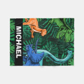 カスタマイズ可能な恐竜キッズディノジュラシックトレックスボーイ フリースブランケット (正面(横))