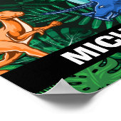 カスタマイズ可能な恐竜キッズディノジュラシックトレックスボーイ ポスター (角)