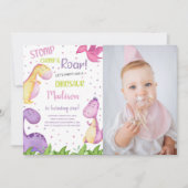 カスタマイズ可能な恐竜パーティの招待状 子供へ 招待状 (正面)