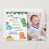 カスタマイズ可能な恐竜パーティの招待状 子供へ 招待状 (正面)