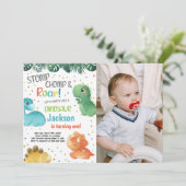 カスタマイズ可能な恐竜パーティの招待状 子供へ 招待状 (スタンド正面)