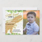 カスタマイズ可能な恐竜パーティの招待状 子供へ 招待状 (正面)