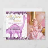 カスタマイズ可能な恐竜パーティの招待状 子供へ 招待状 (正面)