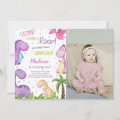 カスタマイズ可能な恐竜パーティの招待状 子供へ 招待状 (正面)