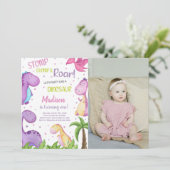 カスタマイズ可能な恐竜パーティの招待状 子供へ 招待状 (スタンド正面)