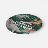 カスタマイズ可能な恐竜誕生日キッズジュラシックTrex ペーパープレート (アングル)