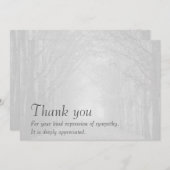 カスタマイズ可能な悔やみや弔慰のサンキューカードおよび封筒 サンキューカード (正面/裏面)