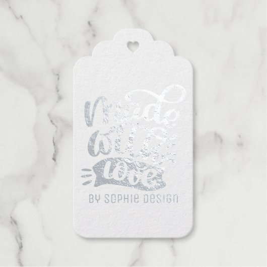 カスタマイズ可能な愛で作ったミニマル書 ギフトタグ (正面)