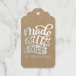 カスタマイズ可能な愛で作ったミニマル書 ギフトタグ