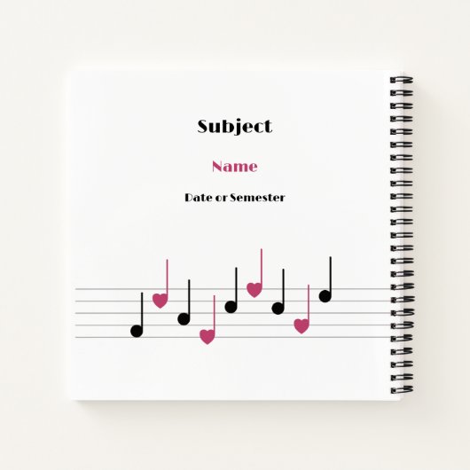 カスタマイズ可能な愛のメロディー（融合） ノートブック (裏面)