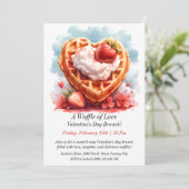 カスタマイズ可能な愛のワッフル – Valentine's Day 招待状 (スタンド正面)